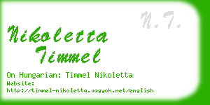 nikoletta timmel business card